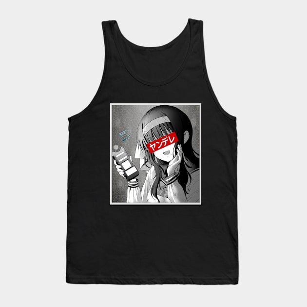 Anime Sad Yandere Girl - Waifu Material Manga Onee-san Tank Top by Dokey4Artist